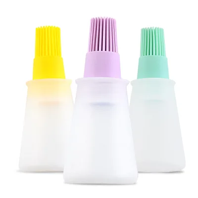 Grill Oil Brushes Liquid Oil Pastry Portable BBQ Silicone Oil Bottle with Brush