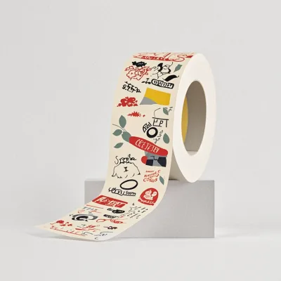 Wholesale Colorful Christmas Custom  Logo and Size Print Roll Stickers