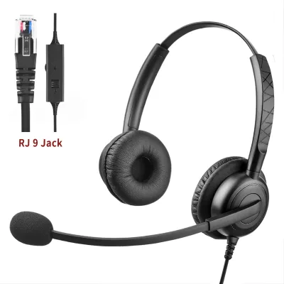 Recommend Noise Cancelling Call Center Telephone Headset With RJ 9 Connector for Landline Phone