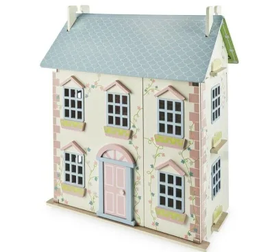Wooden Pretend Role Play DIY Educational Toy Big Kids Villa With Doll Room Furniture Wooden Doll House