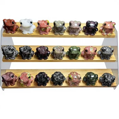 Wholesale Natural Frog Carving Crystal Attract Wealth Rose Quartz Aventurine Crystal Agate Jade Toad for Perfect Gift