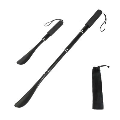 Shoe Horn Long Handle Telescopic Metal Shoe Horn Adjustable Length, Aluminum Alloy, Portable Long Handled Shoe Horn