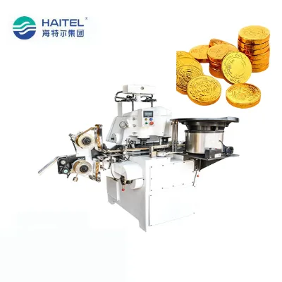 High Accuracy Automatic Professional Gold Coin Chocolate Wrapping Stamping Packing Machine Price