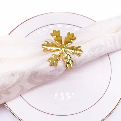 Snowflake Napkin Rings Christmas Snowflake Napkin Holder Rings for Christmas Holiday Table Decoration Supplies