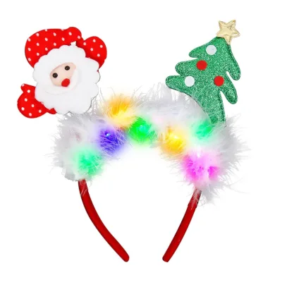 Hot Sale Cintas De Navidad Con Luces, Cinta De Navidad Para Ninos, Cintas Luminosas Navidenas Christmas Light up Headbands