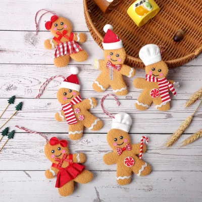 Creative Cross-border New Christmas Decoration Gingerbread Man Cloth Doll Small Pendant Tree Accessories Hanging European Style