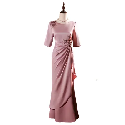 Designer High-Quality Mother Guest Dress 2025 Midi Formal Wedding Banquet Wear