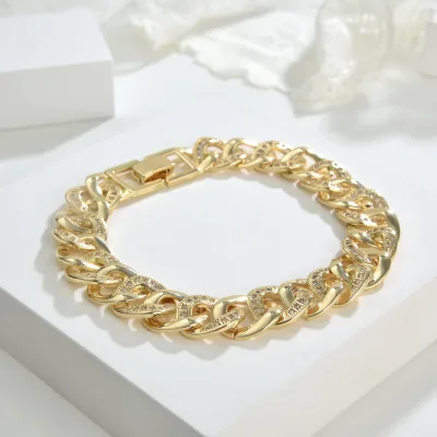 Elfic 2022 New Hip Hop Jewelry Gold Plated Cubic Zircon CZ Diamond Bracelets Anklets  Cuban Chains Iced Out Jewelry Pulseras Oro