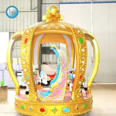 Heavy Duty Princess Theme Carousel Horse Ride Indoor Amusement Park Commercial