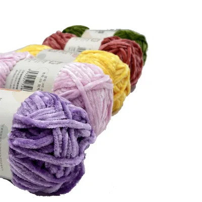 Wholesale Prices Baby Blanket Chenille Yarn 100% Polyester Jumbo Hand Knitted Good Chunky Knit Chenille Yarn Free Shipping Dyed