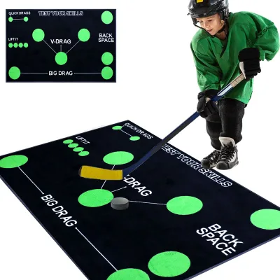 Ice-Like Surface Hockey Training Mat with Low Friction Design, Smooth Floor Hockey Skill Mat for Indoor Home and Daily Practice