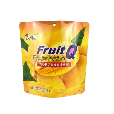 108g Soft Touch Custom logo Printing Gummy Candy mango Flavored Marshmallows Food Mylar Plastic Packaging Bags