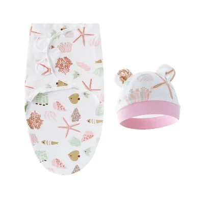 Newborn Baby Pure Cotton Gauze Swaddle Sleeping Bag Knitted Anti-Shock Surrender Type for Spring and Summer Dual-Use