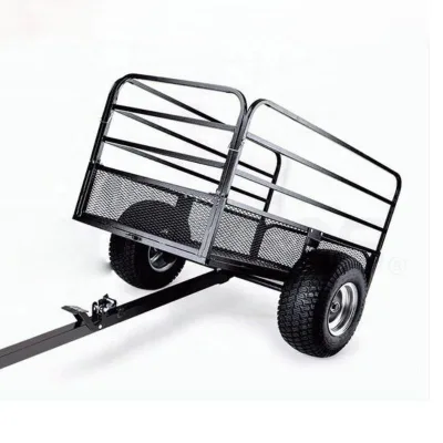 Atv Towed Trailer Mesh Dump Cart with Foldable Sides Cage Trailer Remorque De Utilidad Plegable