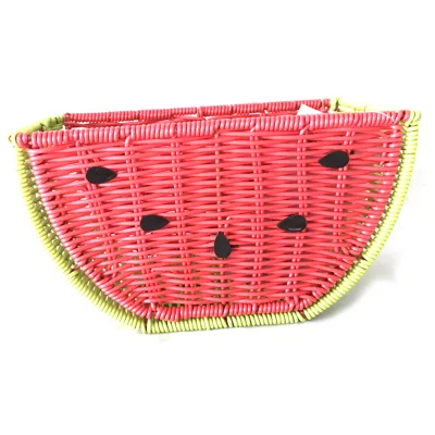 Portable Watermelon Plastic Rattan Easter Gift Basket Wicker Picnic Basket