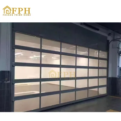 Factory Direct Heavy Insulated Tempered Privacy Glass Garage Door Aluminum for Villa