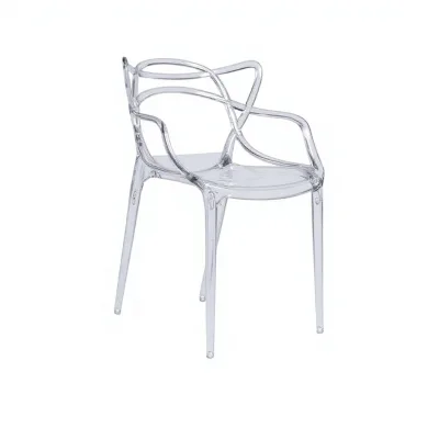 Nordic Transparent Plastic Dining Chair with Acrylic Crystal Backrest Minimalist Design Casual Home Furniture Yasi