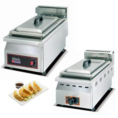 Auto Automatic Gas Electric Japan Fried Gyoza Cooker Dumpling Pan Fried Fryer Grill Stir Frying Cooking Griddle Cooker Machine