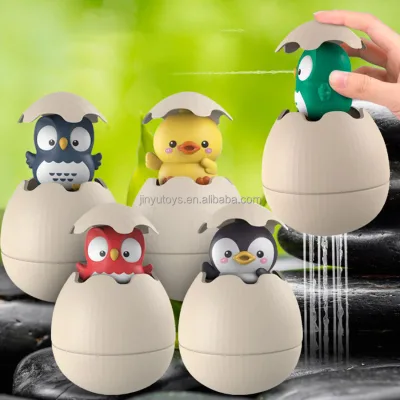 Fun Cartoon Duck Egg Floating Water Sprinkling Bath Toys Plastic Animals for Baby's Bath Time Kids Boy Girl Gift Bathing Toy