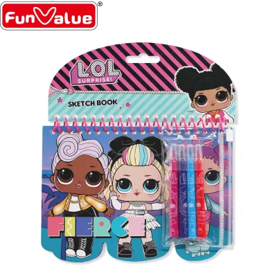 Cheap Fashion Kids Art Book Coloring Set Coil Sketch Book A6 Size 90gsm Paper