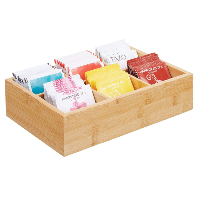 Small Rectangular Bamboo Storage Container Cup Type Lacquer Technics for Tea Coffee Snacks Sweeteners Food Sugar Preservation