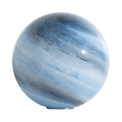 Ethereal Hand Painted Blue Swirl Globe Lamp Modern Space Planet Light for Living Room Bedside Home Decoration