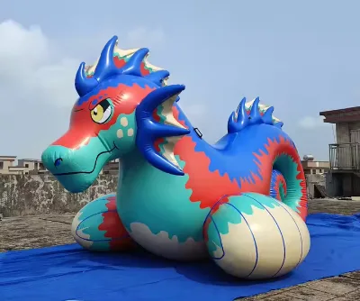 Factory Directly Sell Inflatable Blue Sea Horse for Advertising