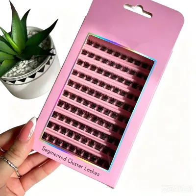 Custom logo Natural Eyelash Extension Kit 40D 9-13MM Short Lash Clusters D Curl Individual Lashes Fluff Wispy Lash Extensions