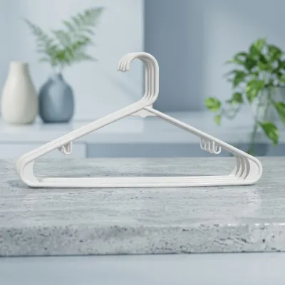 Wholesale Heavy Duty Plastic Coat Hangers Space-Saving Durable Non-Slip Laundry Hooks for Boutique Wardrobe Closet