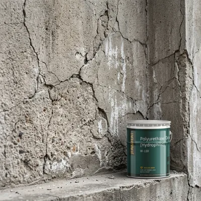 CE Certified W-110 Eco-Friendly Flexible PU Hydrophilic Polyurethane Grouting Liquid for Bathroom Water-Leak Repair Building