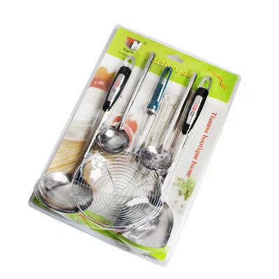 Cross-border Hot-selling Iron Spoon Shovel Colander Five-piece Set Multi-style Kitchenware Set Kitchen Peeling Gift Wholesale
