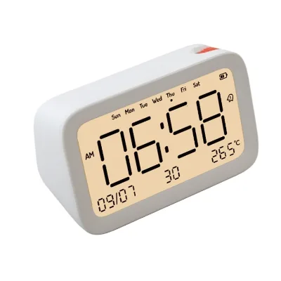 Modern Design Rechargeable Temperature Detection Alarm Clock Multi-Functional Bedroom Digital Analog-Digital Clocks Kids
