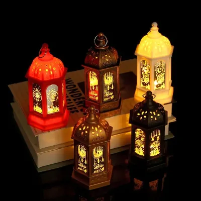 LED Eid Mubarak Lantern Wind Lights Ramadan Decoration for Home Islamic Muslim Party Decor