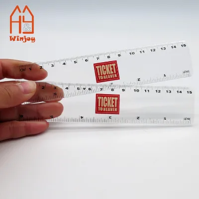 Custom 15cm 30cm Transparent Color Plastic Straight Ruler With Custom Logo Printed for School Office Measuring,Promotional Gift