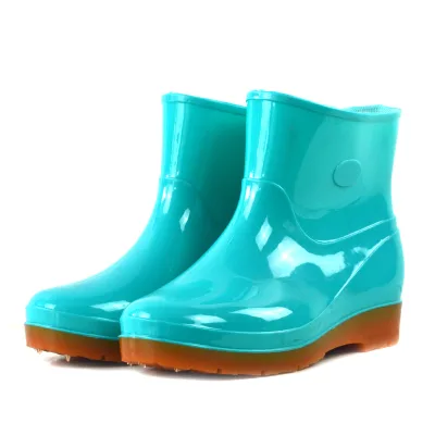 Four Seasons Ladies Low Tube Rain Boots Waterproof Shoes PVC Shoes Overshoes Water Boots Women Ankle & Bootie High-quality CN