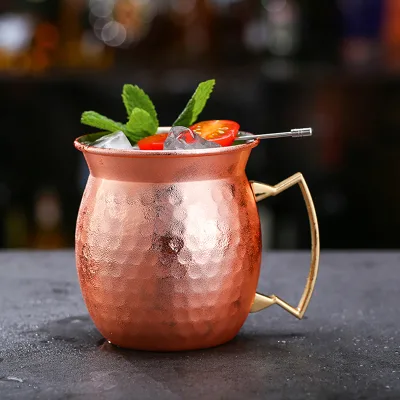 580ml Stainless Steel Hammer Horn Cup Wholesale Beer Mug Accessories Barrel Shape Hammer Point Design Drinks