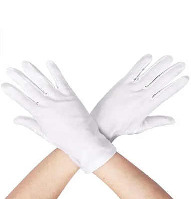 Women White Short Finger Wrist Etiquette Gloves Satin Smooth Lady Evening Party Formal Bridal Stretch Gloves