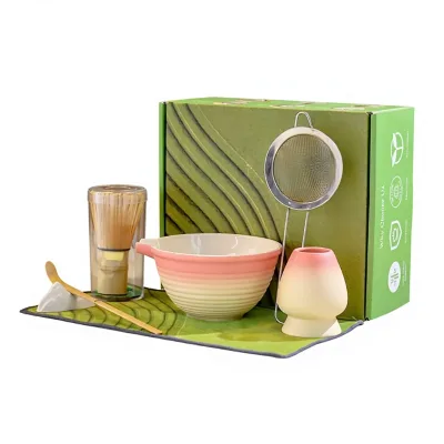 Matcha Eggbeater Set Ceramic Japanese Style 7-Piece Matcha Bowl Tea Set for Making Latte and Ceremony