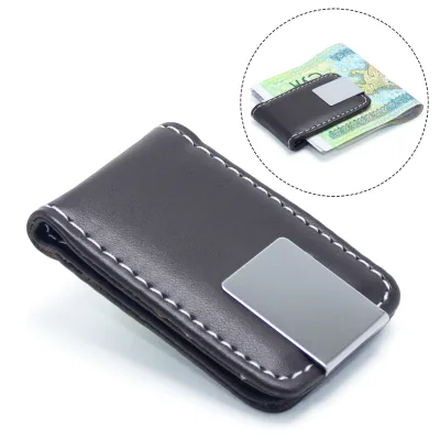 Money Clip Wallet Magnetic Men Women PU Leather Pocket Clamp Credit Card Cash Case Slim Business Holder Leather Money Clip
