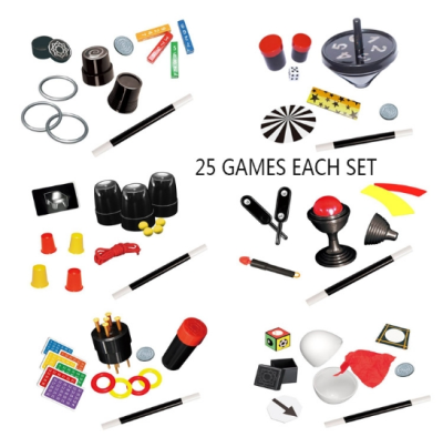 Magic Set 25 Tricks Magic Theater Amazing Cards Tricks Kit for Children