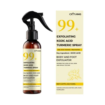 Private Label Peel Shot Keratin Care Kojic Acid Turmeric Spray Whitening Brightening Body Skin Care Gentle Exfoliating