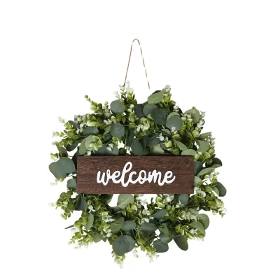 Factory Direct Sales Artificial Plant  Eucalyptus Artificial Wreath Home Indoor Outdoor Decoration