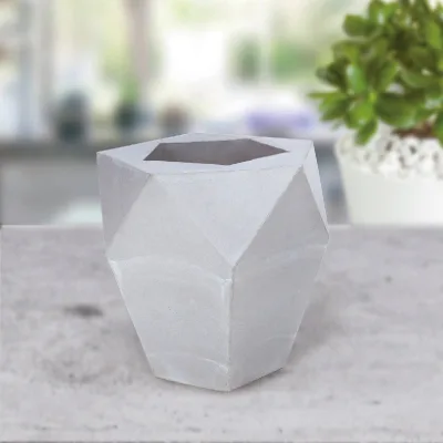 Modern Geometric Concrete Flower Pot Minimalist Design Indoor Desktop Planter for Green Plants