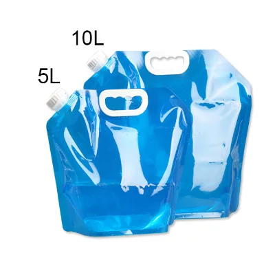 Custom Portable PET Foldable Collapsible Storage Bags for Outdoor Hiking and Camping Large Capacity Suction Bags for Water Beer