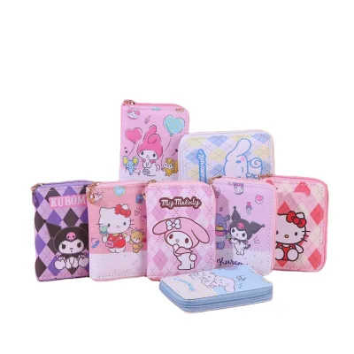 Kuromii Ladies Fashion Wallet Melody Single Zipper Long Short Design Sanrioes Children's PVC Coin Wallet Cartoon