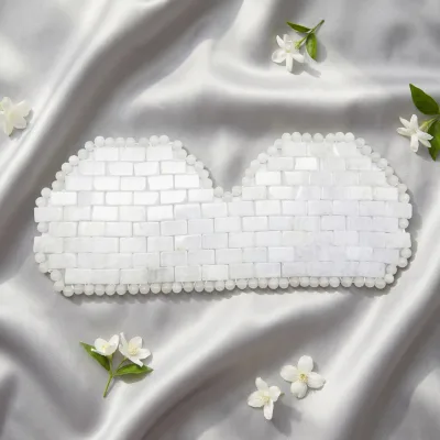 2026 White Jade Eye Mask Cooling Natural Stone Eye Cover for Relaxation & Skincare