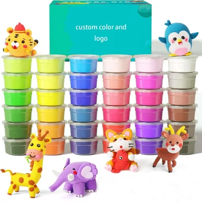 Wholesale DIY Mold 12 24 36 Colors Air Dry Super Light Clay Playdough Toys Set for Children