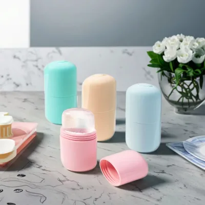 Wholesale Mini Sustainable Silicone Ice Roller Cube Ball Shape Facial Makeup Face Massage Tool Box Packing Sustainable Cube Tray