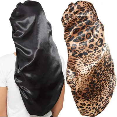 New Design Hair Long Bonnets for Women Satin Elastic Band Silky Sleeping Cap Big Bonnets for Braids Sleeping Cap