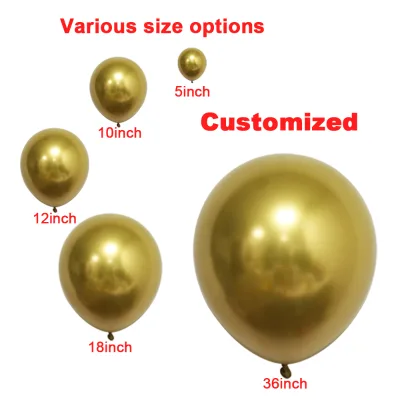 Wholesale Latex Personalized Printed Logo Custom Helium Balloon Ballons With Logo Printing Chrome Globos Metallic Latex Balloons